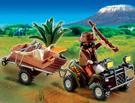 Playmobil 4834 Poacher with Quad Bike and Trailer